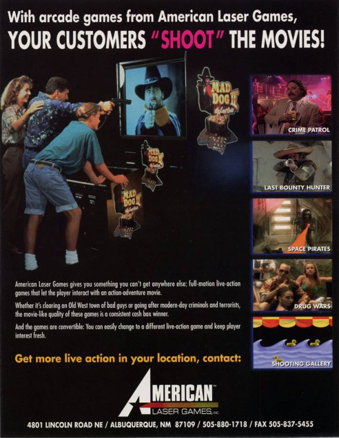 American Laser Games Laser Games - Vintage Advert - Date: 1992, Origin: US