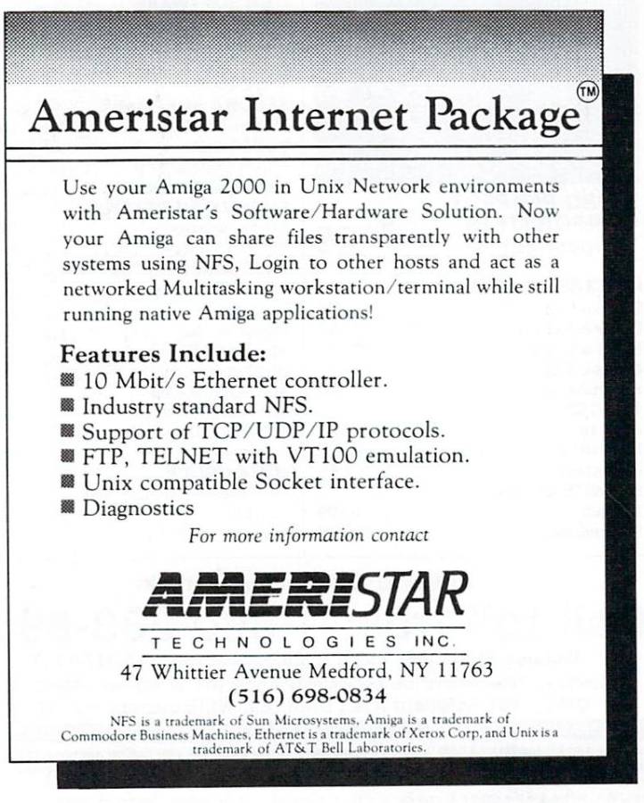 Ameristar Technologies Ethernet Controller - Zeitgenössische Werbung - Datum: 1988-06, Herkunft: US