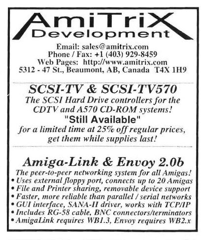 AmiTrix Development SCSI-TV & SCSI-TV/570 - Zeitgenössische Werbung - Datum: 1999-01, Herkunft: US