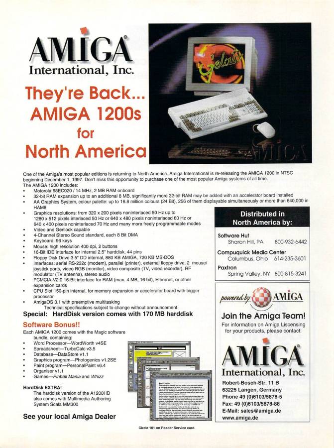 Commodore Amiga 1200 - Vintage Advert - Date: 1998-03, Origin: US