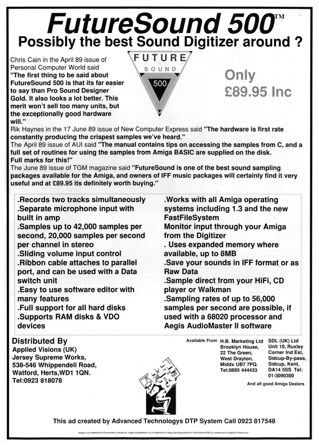 Applied Visions Future Sound 500 - Zeitgen&ouml;ssische Werbung - Datum: 1989-09, Herkunft: UK