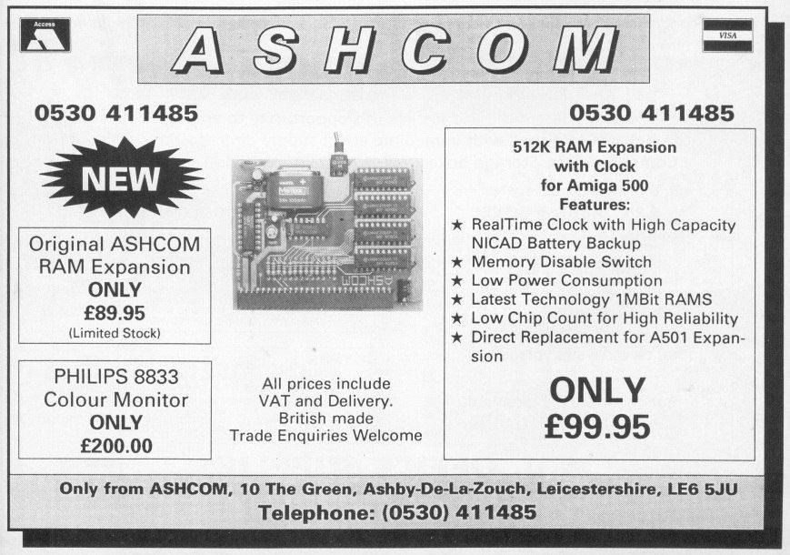 Ashcom Design ADD501 - Vintage Advert - Date: 1989-09, Origin: GB