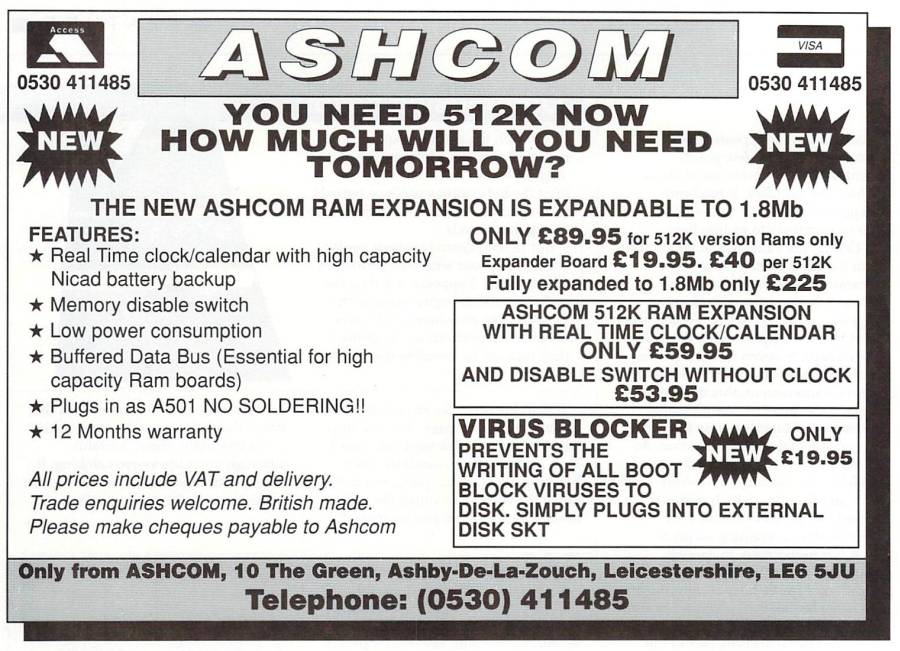 Ashcom Design 1.8MB - Zeitgenössische Werbung - Datum: 1990-06, Herkunft: GB