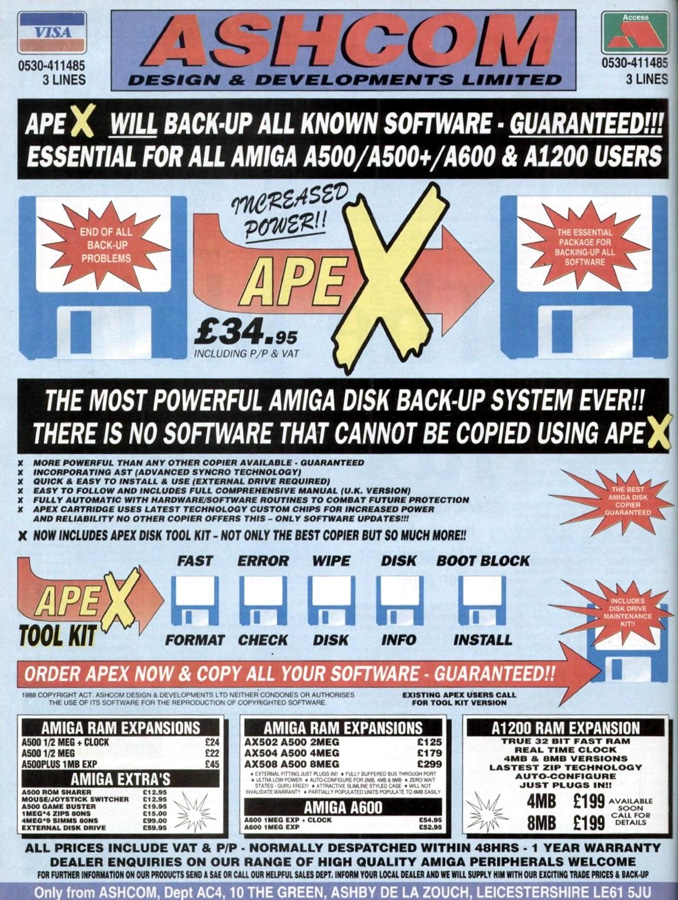 Ashcom Design & Developments ADD AX128 - Vintage Advert - Date: 1993-04, Origin: GB