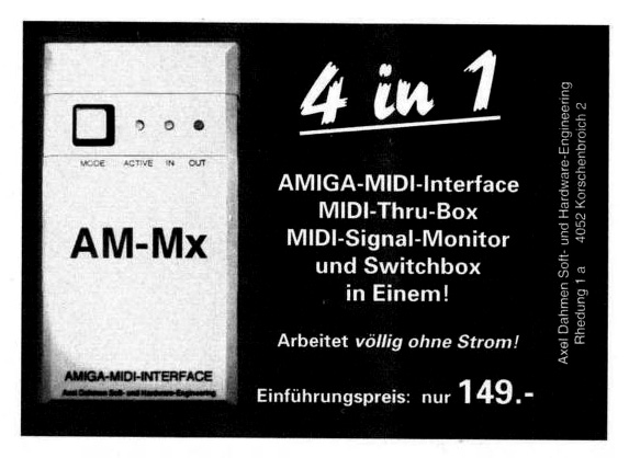Axel Dahmen SW/HW Engineering AM-Mx - Vintage Advert - Date: 1993-01, Origin: DE