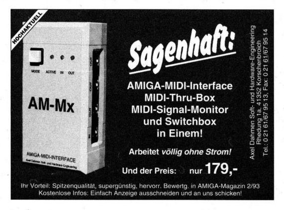 Axel Dahmen SW/HW Engineering AM-Mx - Vintage Advert - Date: 1993-11, Origin: DE