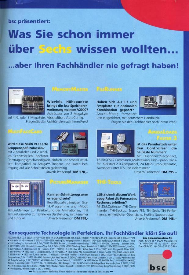 BSC Memory Master - Zeitgenössische Werbung - Datum: 1991-03, Herkunft: DE