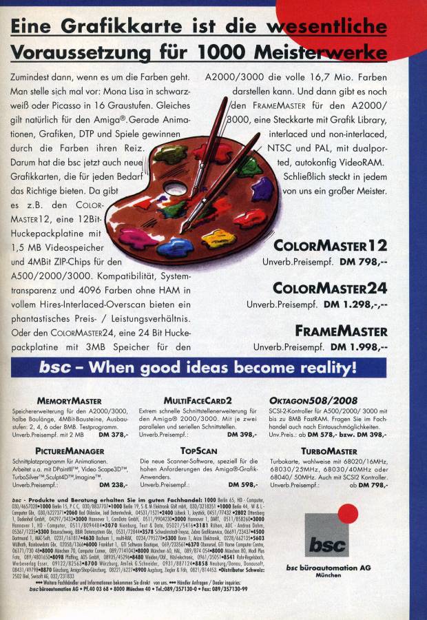 BSC ColorMaster 12 & 24 - Zeitgenössische Werbung - Datum: 1992-01, Herkunft: DE