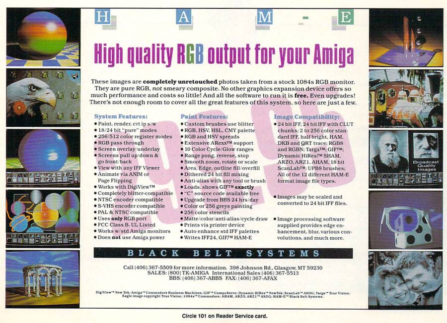 Black Belt Systems HAM-E & HAM-E Plus - Vintage Ad (Datum: 1991-04, Herkunft: US)