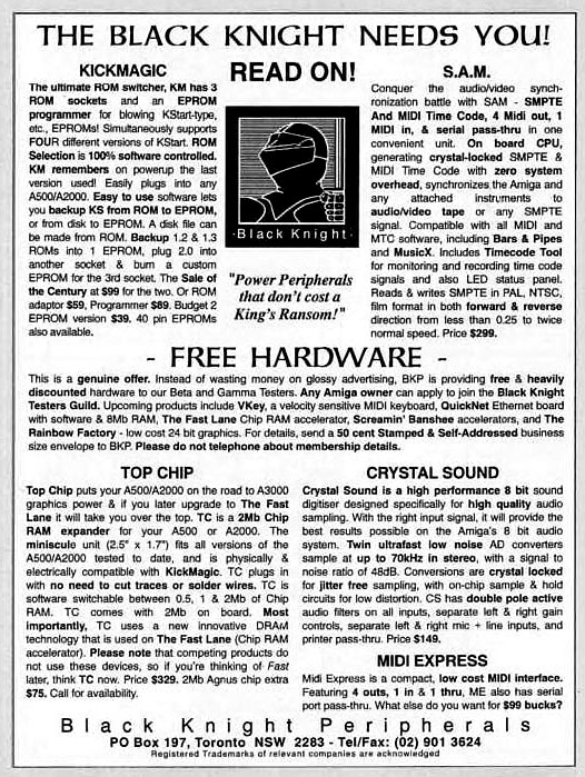 Black Knight Peripherals Top Chip - Vintage Advert - Date: 1992-07, Origin: AU