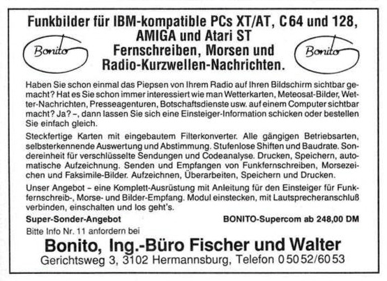 Bonito Peter Walter Bonito-Supercom - Zeitgen&ouml;ssische Werbung - Datum: 1989-12, Herkunft: DE