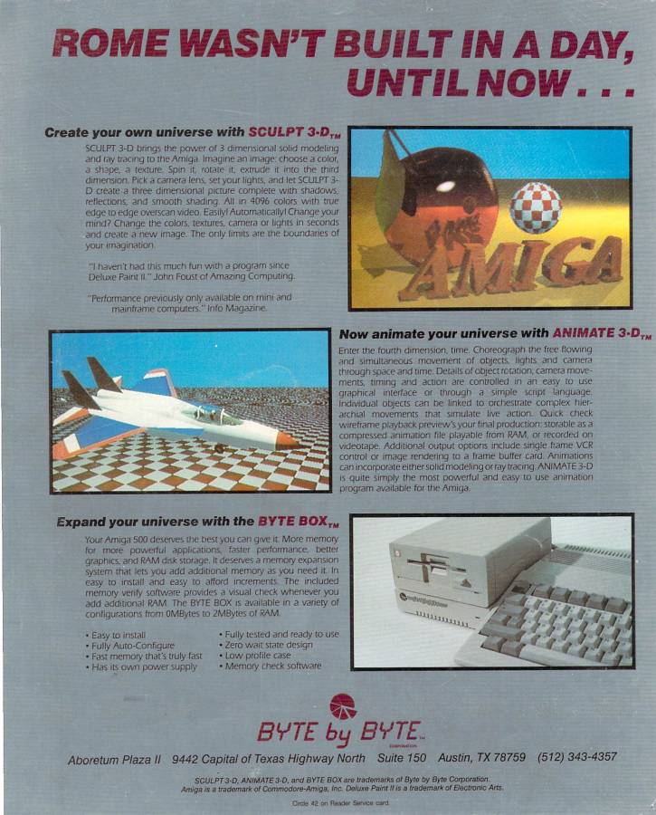 Byte by Byte Byte Box - Zeitgenössische Werbung - Datum: 1987-11, Herkunft: US