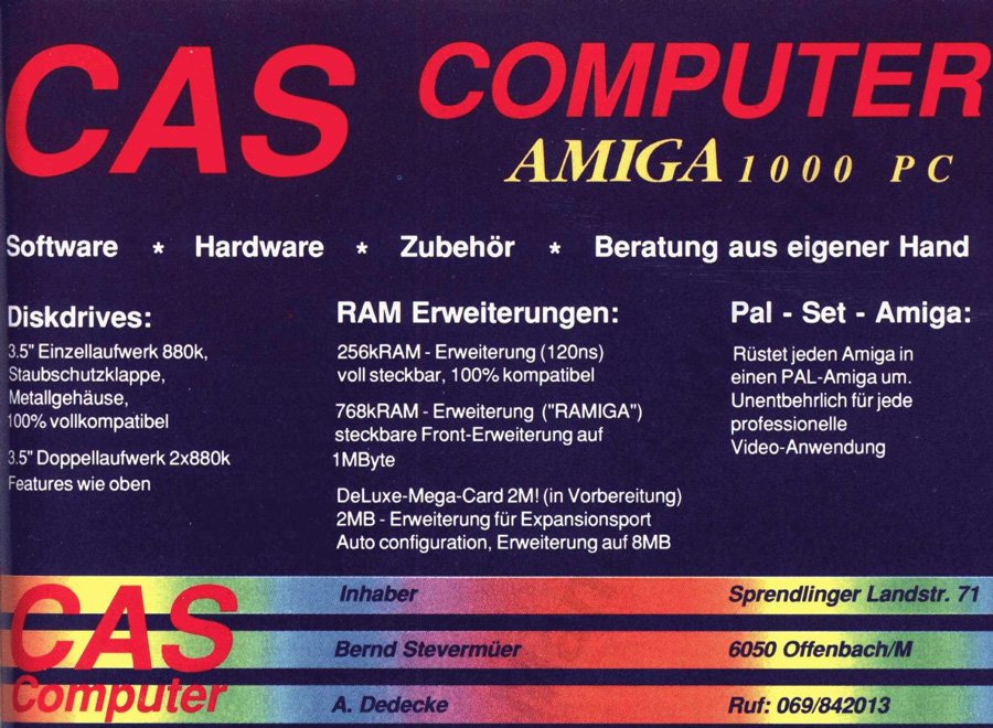 CAS Computer RaMega - Zeitgen&ouml;ssische Werbung - Datum: 1987-01, Herkunft: DE