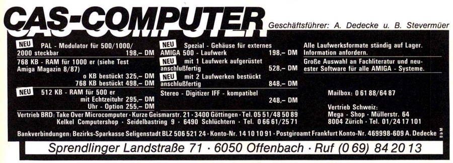 C.A.S. RaMega - Vintage Advert - Date: 1987-08, Origin: DE