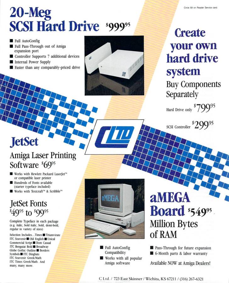 C-Ltd. A1000 SCSI - Zeitgenössische Werbung - Datum: 1987-03, Herkunft: US