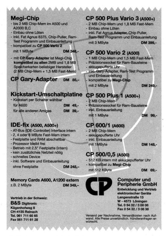 CP Computer Peripherie CP500 plus - Zeitgen&ouml;ssische Werbung - Datum: 1993-05, Herkunft: DE