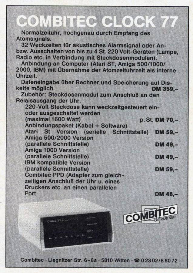 Combitec Clock 77 - Vintage Advert - Date: 1988-11, Origin: DE