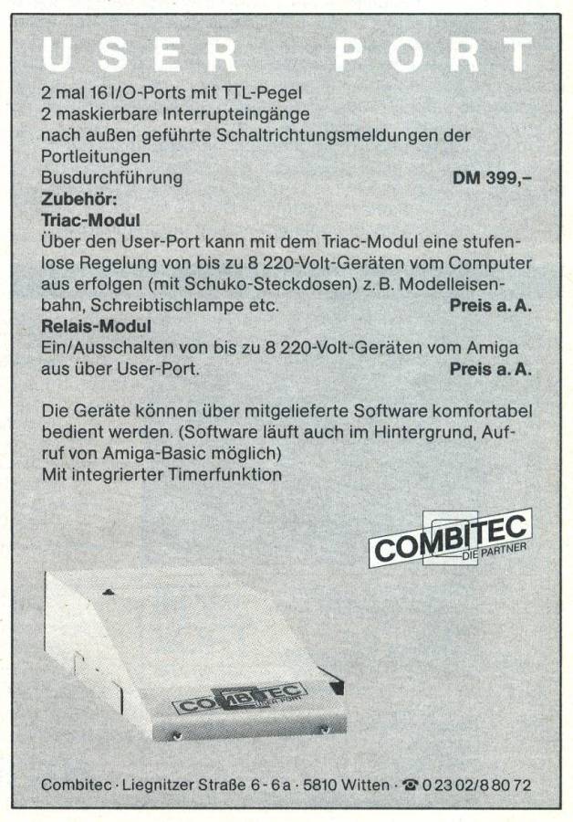 Combitec User Port - Zeitgenössische Werbung - Datum: 1988-12, Herkunft: DE