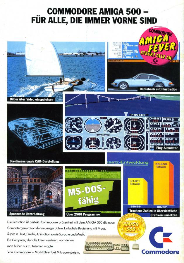 Commodore Amiga 500 & 500+ - Vintage Ad (Datum: 1987-12, Herkunft: DE)