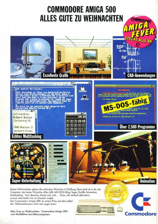 Commodore Amiga 500 & 500+ - Zeitgenössische Werbung - Datum: 1988-01, Herkunft: DE