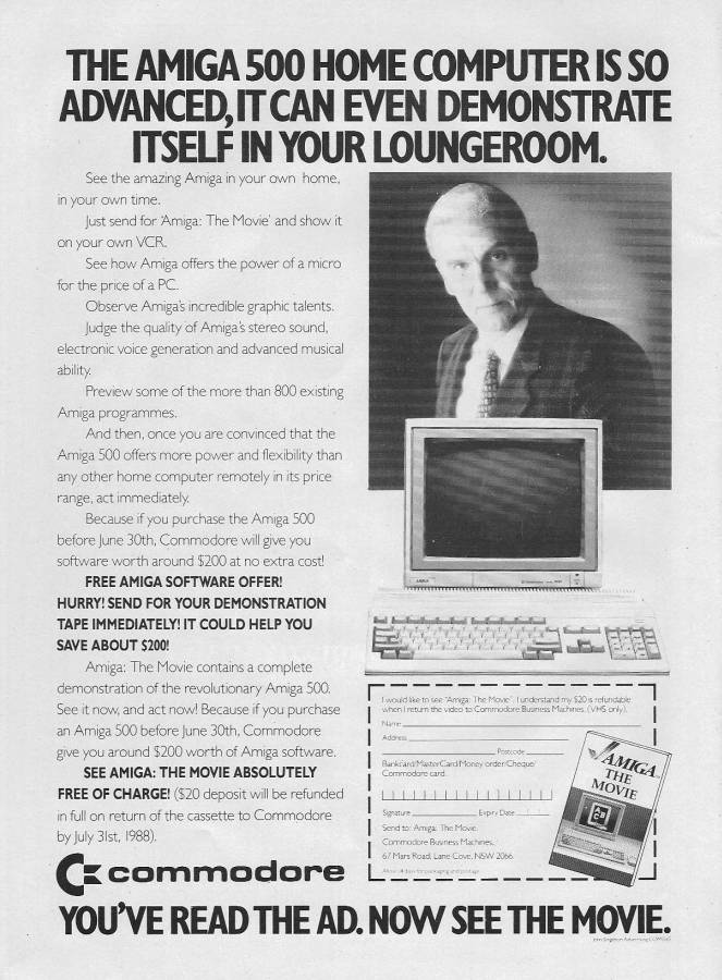 Commodore Amiga 500 & 500+ - Zeitgenössische Werbung - Datum: 1988-05, Herkunft: AU