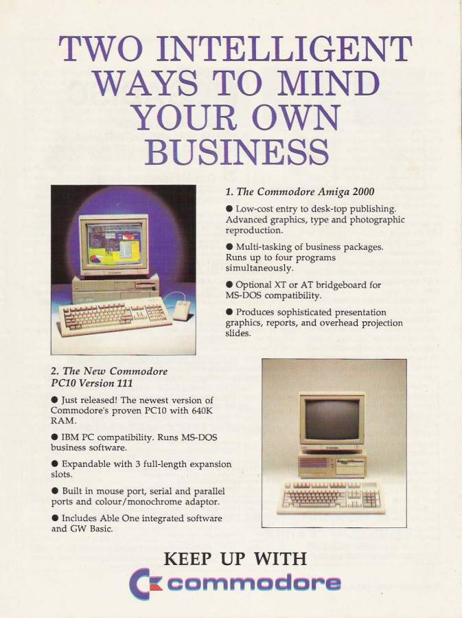Commodore Amiga 2000 - Vintage Advert - Date: 1989-01, Origin: AU