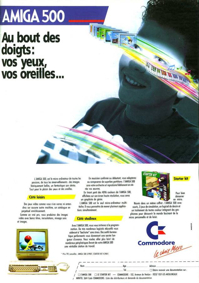 Commodore Amiga 500 & 500+ - Zeitgenössische Werbung - Datum: 1989-11, Herkunft: FR