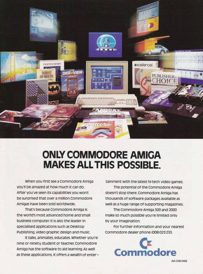 Commodore Amiga 500 & 500+ - Vintage Ad (Datum: 1990-01, Herkunft: AU)