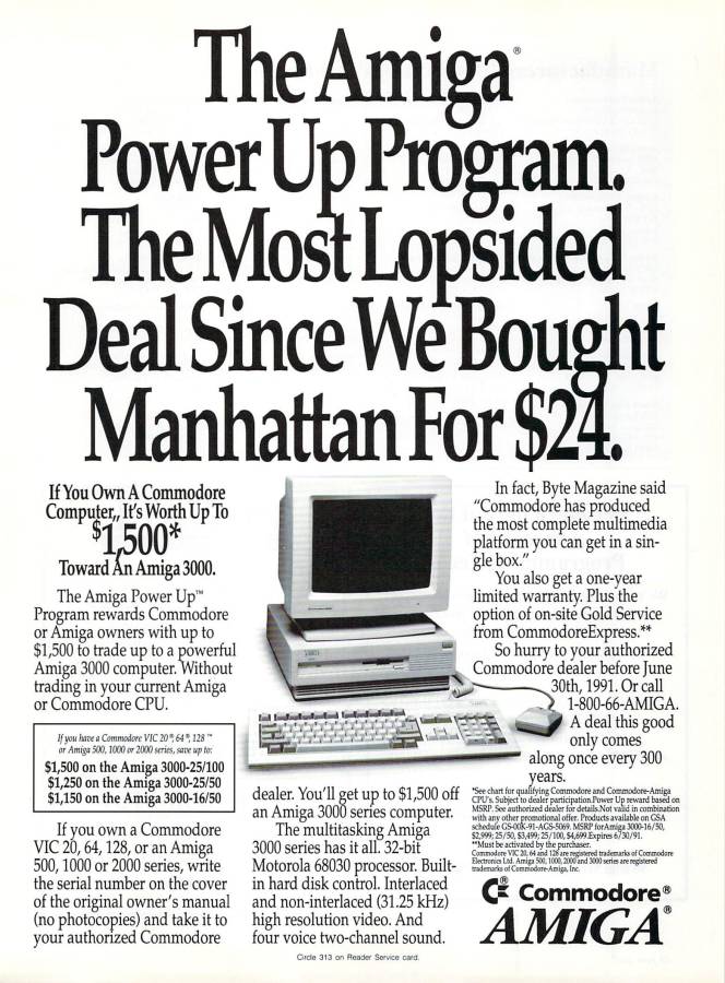 Commodore Amiga 3000 - Zeitgenössische Werbung - Datum: 1991-06, Herkunft: US