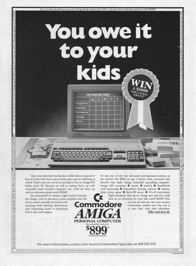 Commodore Amiga 500 & 500+ - Vintage Ad (Datum: 1991-06, Herkunft: AU)