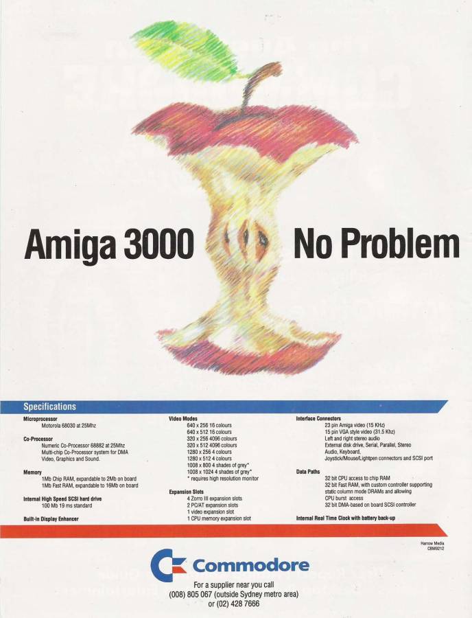 Commodore Amiga 3000 - Zeitgenössische Werbung - Datum: 1993-01, Herkunft: AU