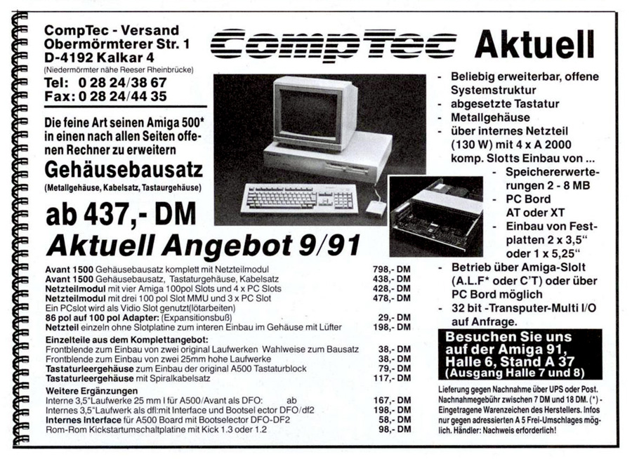 CompTec Arrow 1500 / Avant 1500 - Vintage Advert - Date: 1991-10, Origin: DE