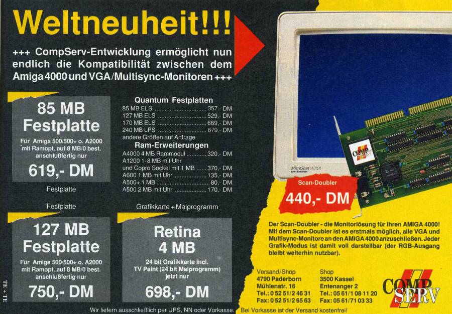 CompServ / Arxon ScanDoubler - Vintage Advert - Date: 1993-06, Origin: DE