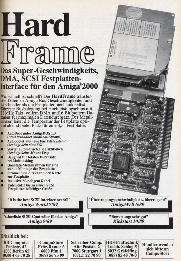 Microbotics HardFrame - Vintage Ad (Datum: 1989-10, Herkunft: DE)