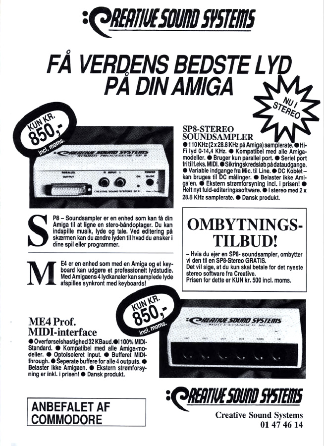 Creative Sound Systems Sound Processor SP8 - Zeitgen&ouml;ssische Werbung - Datum: 1989-03, Herkunft: DK