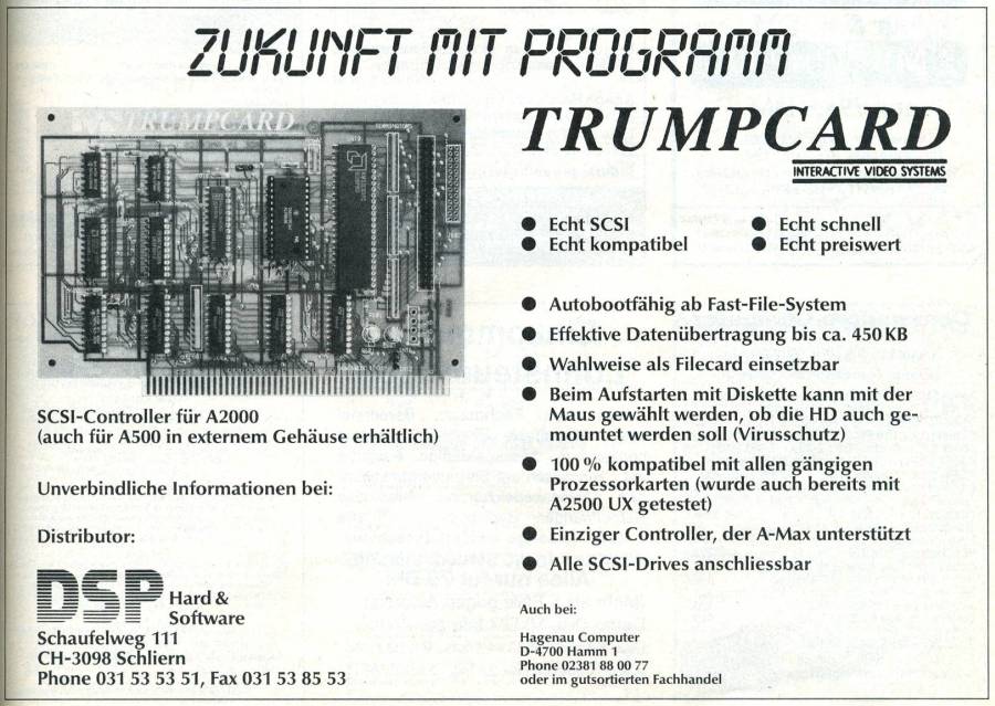 Interactive Video Systems Trumpcard 2000 - Zeitgenössische Werbung - Datum: 1990-01, Herkunft: DE