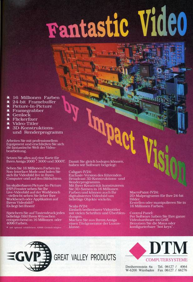 Great Valley Products Impact Vision 24 - Zeitgenössische Werbung - Datum: 1992-11, Herkunft: DE