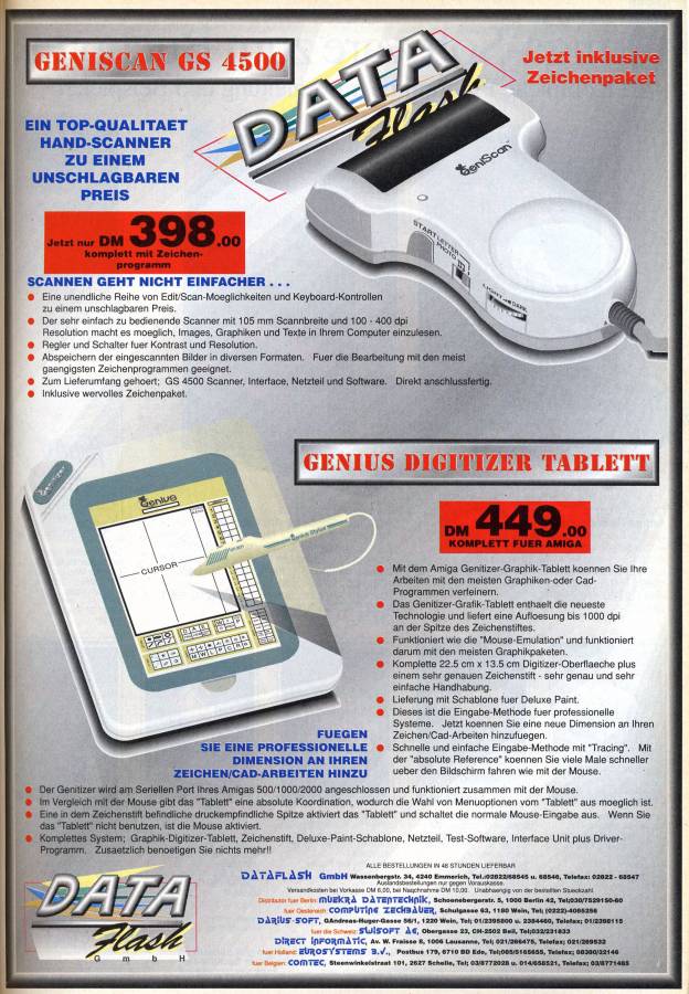 Datel Electronics Geniscan - Vintage Ad (Datum: 1991-10, Herkunft: DE)