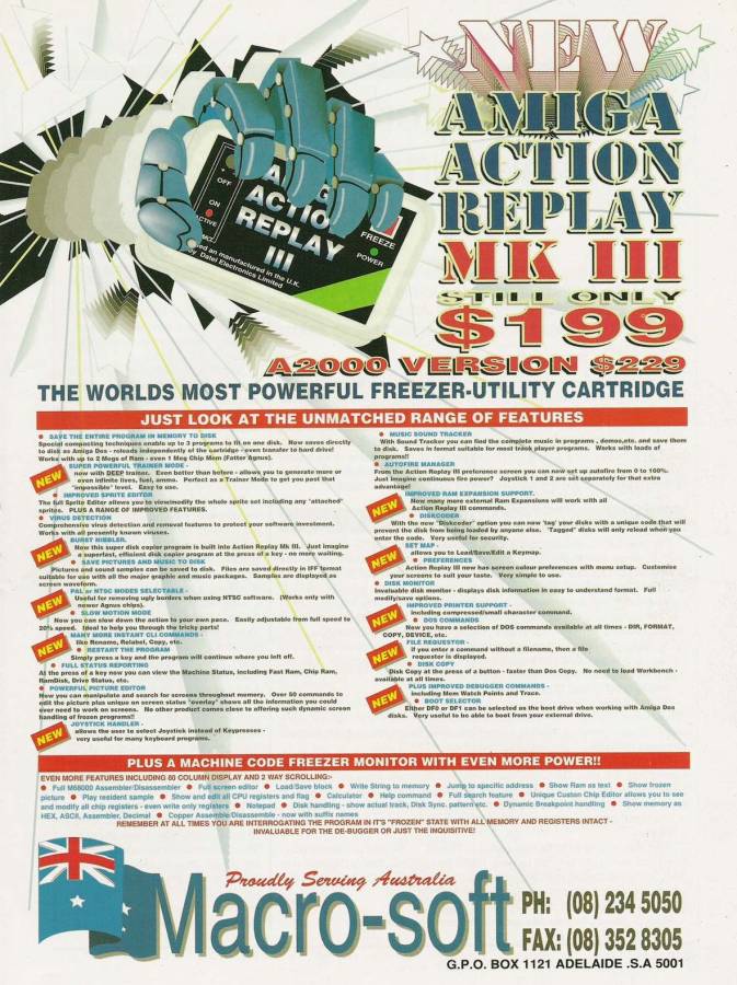 Datel Electronics Action Replay Mk I, II & III - Vintage Ad (Datum: 1991-12, Herkunft: AU)
