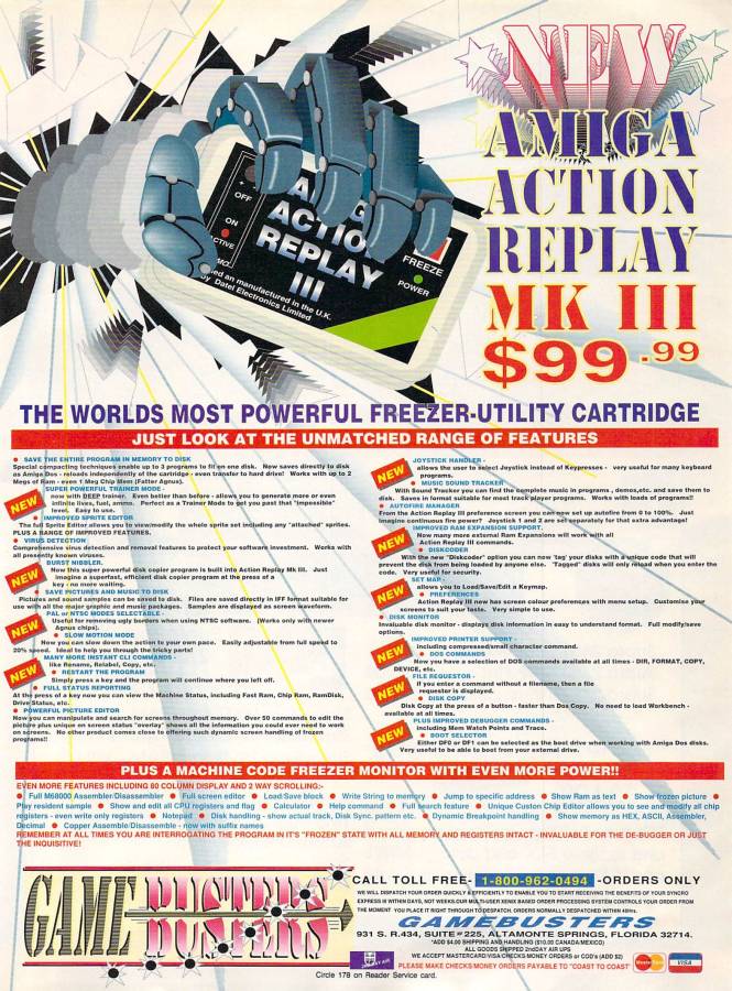 Datel Electronics Action Replay Mk I, II & III - Vintage Advert - Date: 1992-03, Origin: US