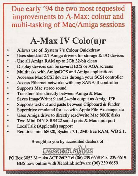 ReadySoft A-Max II Plus & IV - Vintage Ad (Datum: 1994-01, Herkunft: AU)