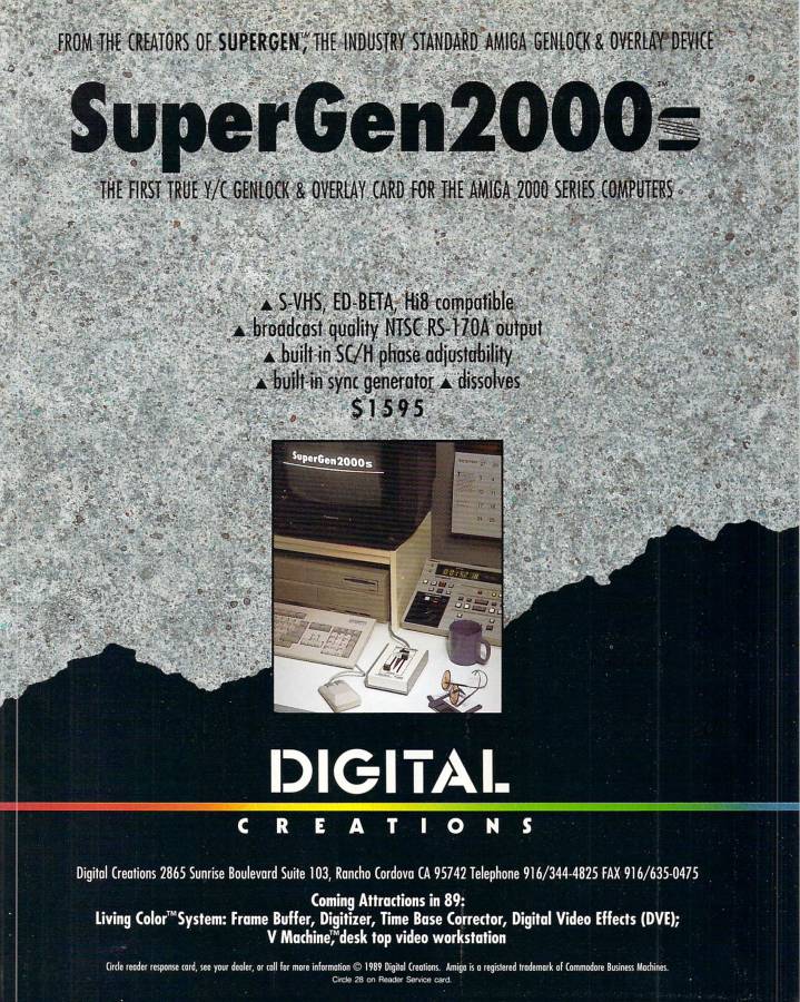 Digital Creations / Progressive Image SuperGen 2000s - Zeitgenössische Werbung - Datum: 1989-09, Herkunft: US
