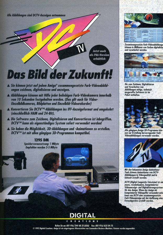 Digital Creations / Progressive Image DCTV - Zeitgenössische Werbung - Datum: 1992-04, Herkunft: DE