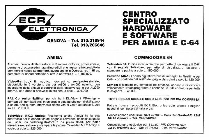 ECR Elettronica Videogenlock Mk II / Mk II Plus - Zeitgen&ouml;ssische Werbung - Datum: 1990-02, Herkunft: IT