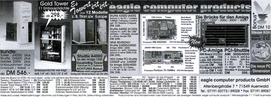 Eagle Computer Products PCI Shuttle - Vintage Advert - Date: 1995-11, Origin: DE