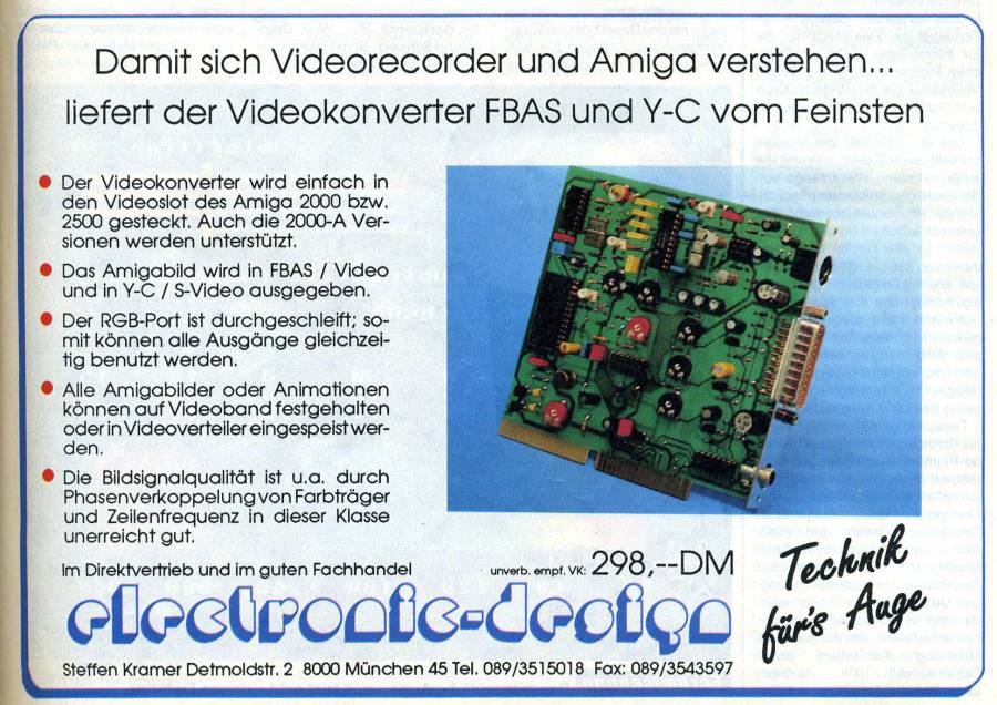 Electronic Design Video-Konverter - Zeitgenössische Werbung - Datum: 1991-09, Herkunft: DE