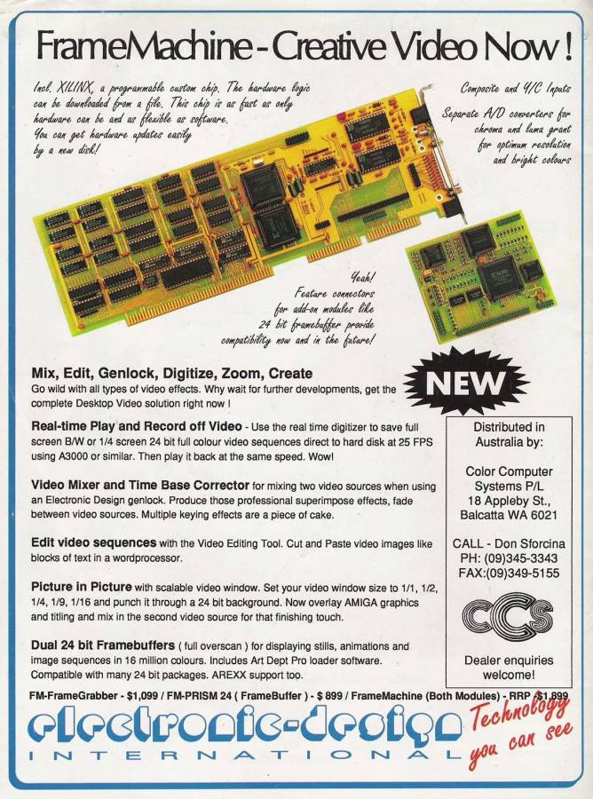Electronic Design FrameMachine - Vintage Ad (Datum: 1992-12, Herkunft: AU)