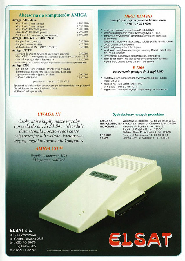 Elsat E1204 - Zeitgen&ouml;ssische Werbung - Datum: 1993-12, Herkunft: PL
