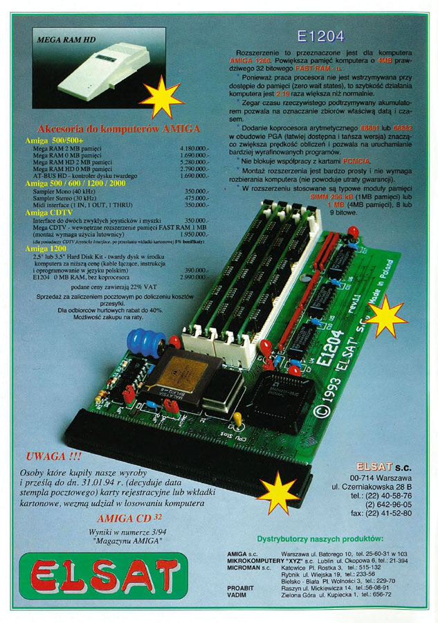 Elsat E1204 - Vintage Advert - Date: 1994-01, Origin: PL