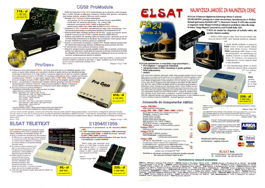 Elsat / Vector Teletext / ProTel / VTex - Vintage Advert - Date: 1996-06, Origin: PL